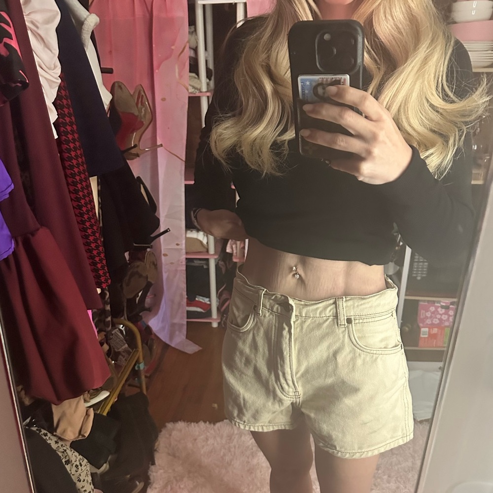 Reformation khaki shorts